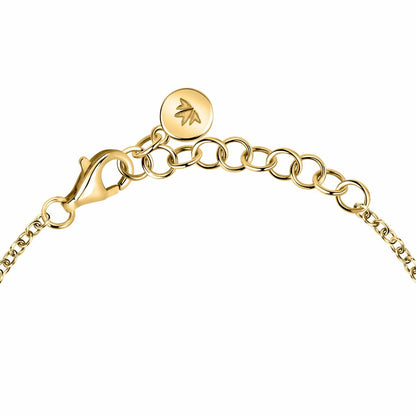 Detail van de sluiting van de Morellato armband in zilver en roestvrij staal.