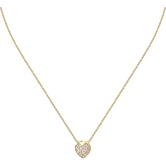Morellato TALISMANI gouden ketting met hartvormige hanger en strassdetails.