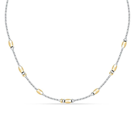 Elegante Morellato ketting voor dames in zilver met roestvrijstalen details.