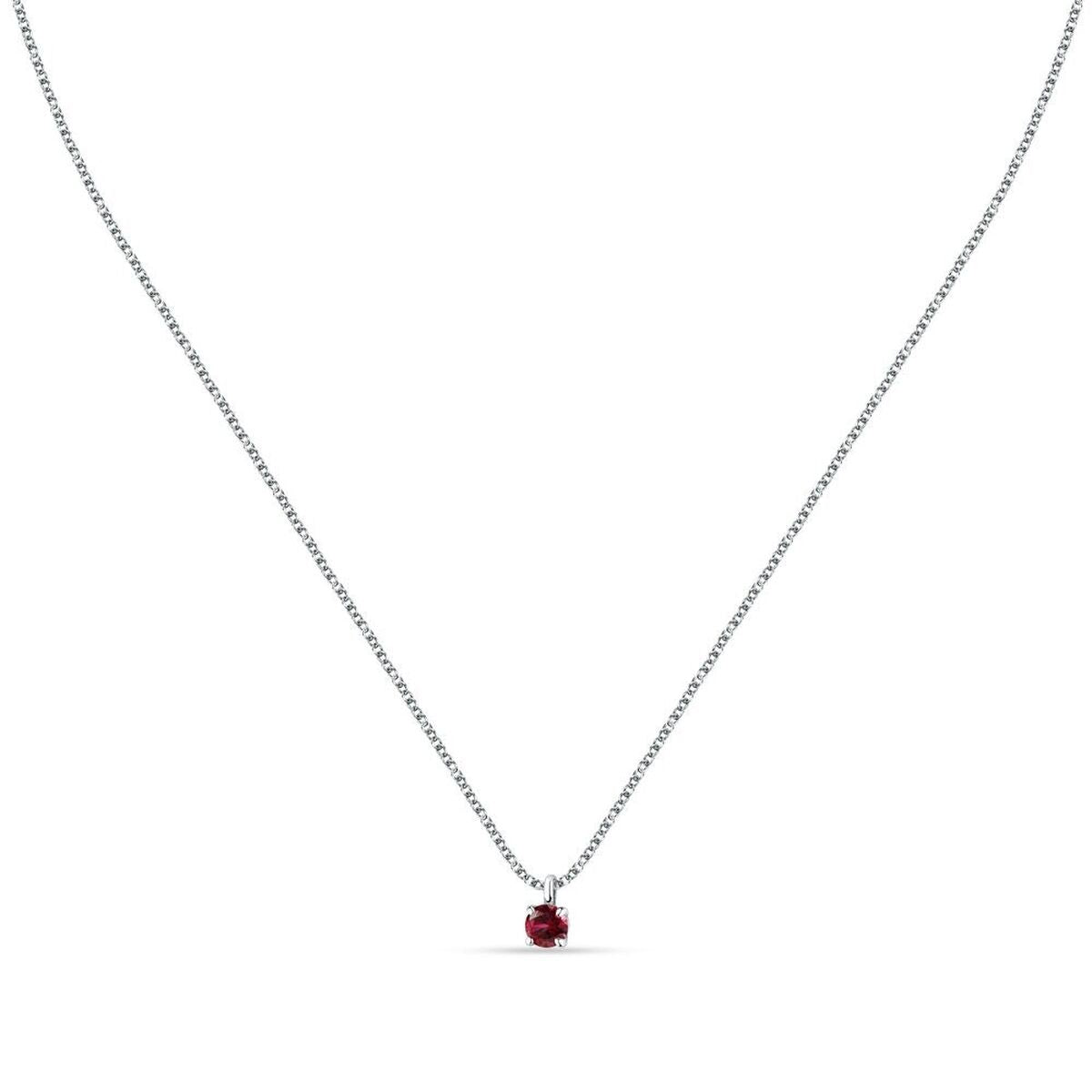 Zilverkleurige Morellato ketting met elegante hanger en rode steen.