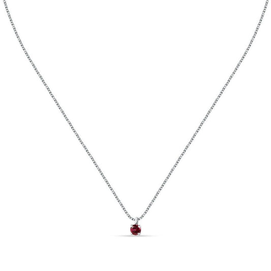 Zilverkleurige Morellato ketting met elegante hanger en rode steen.