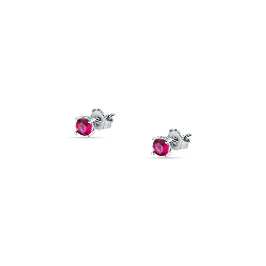 Zilverkleurige Morellato oorbellen met roze accenten, elegant en tijdloos ontwerp.