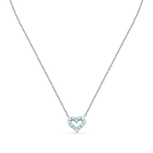 Zilverkleurige Morellato damesketting met een elegant hartvormig ontwerp.