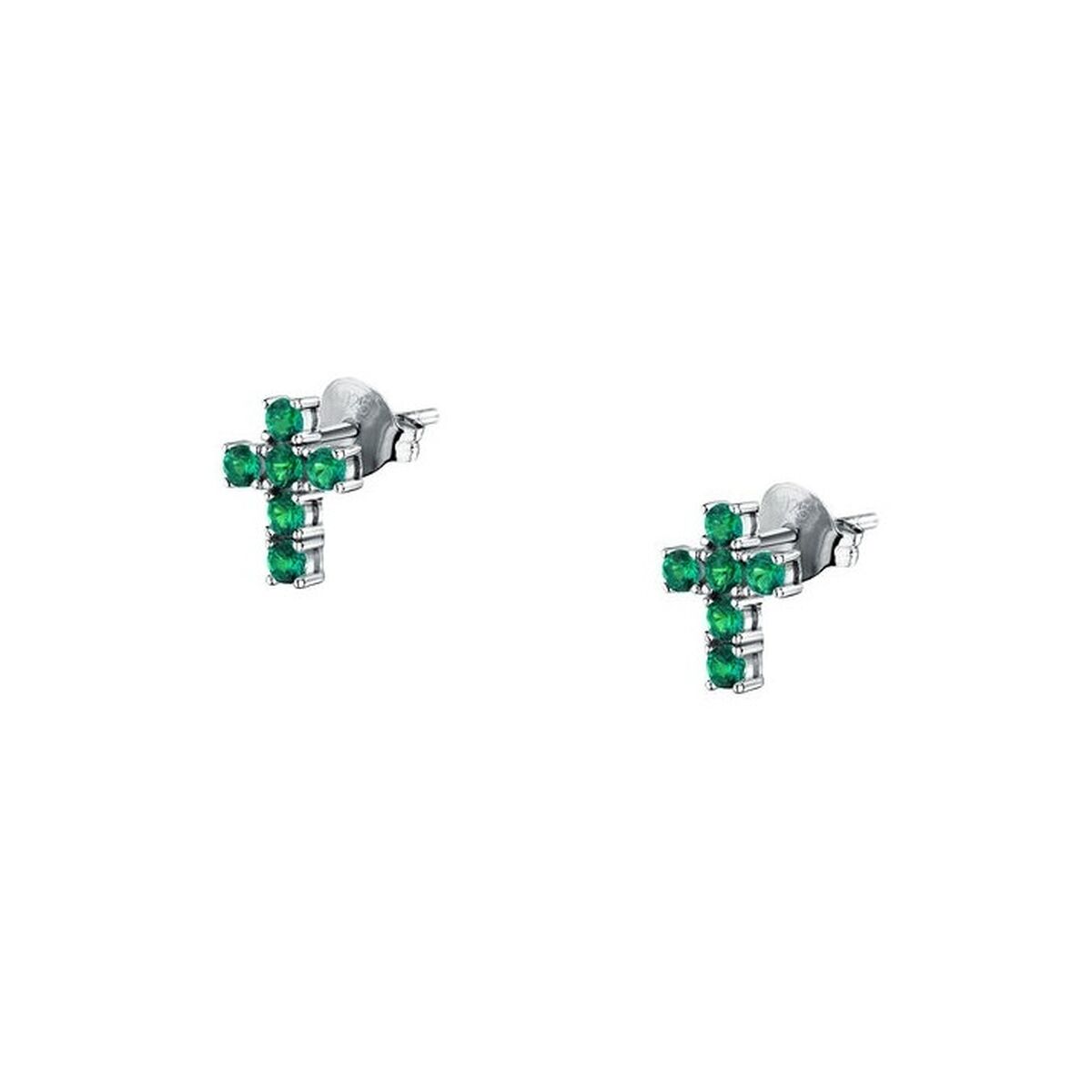 Elegante groene Morellato oorbellen met kruisontwerp, perfect voor elke gelegenheid.