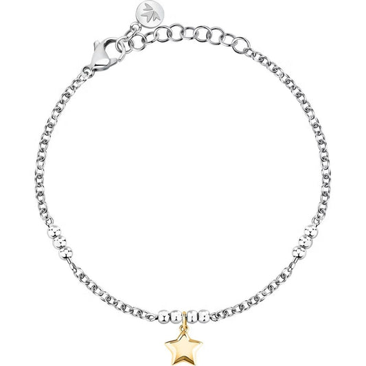 Zilverkleurige Morellato TALISMANI armband met stervormig bedeltje en schakels.