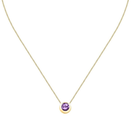 Morellato ketting van sterling zilver met een elegante amethist, vooraanzicht.