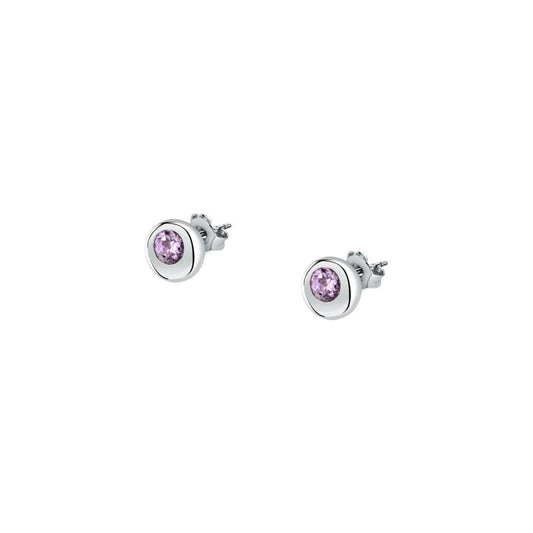 Morellato oorbellen in sterling zilver met paarse steen, elegant en verfijnd ontwerp.