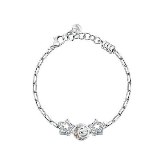 Zilverkleurige Morellato armband met sterren en een elegante cirkelvormige hanger.