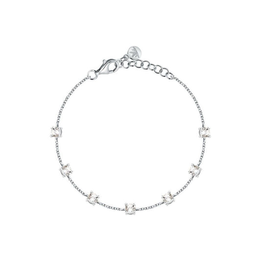 Morellato TESORI zilverkleurige armband met elegante details en sprankelende stenen.