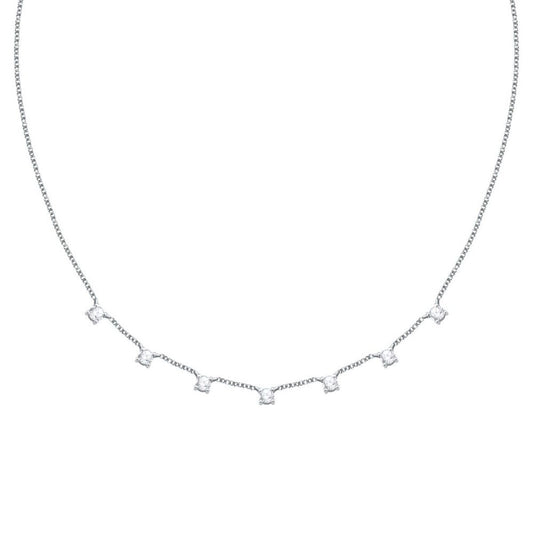 Morellato TESORI zilverkleurige ketting met elegante, geometrische details.