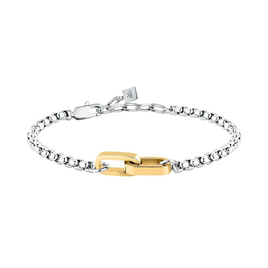 Morellato MOTOWN damesarmband met zilverkleurig ontwerp en gouden sluiting.