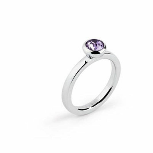 Elegante Brosway ring voor dames met paarse steen, maat 18.