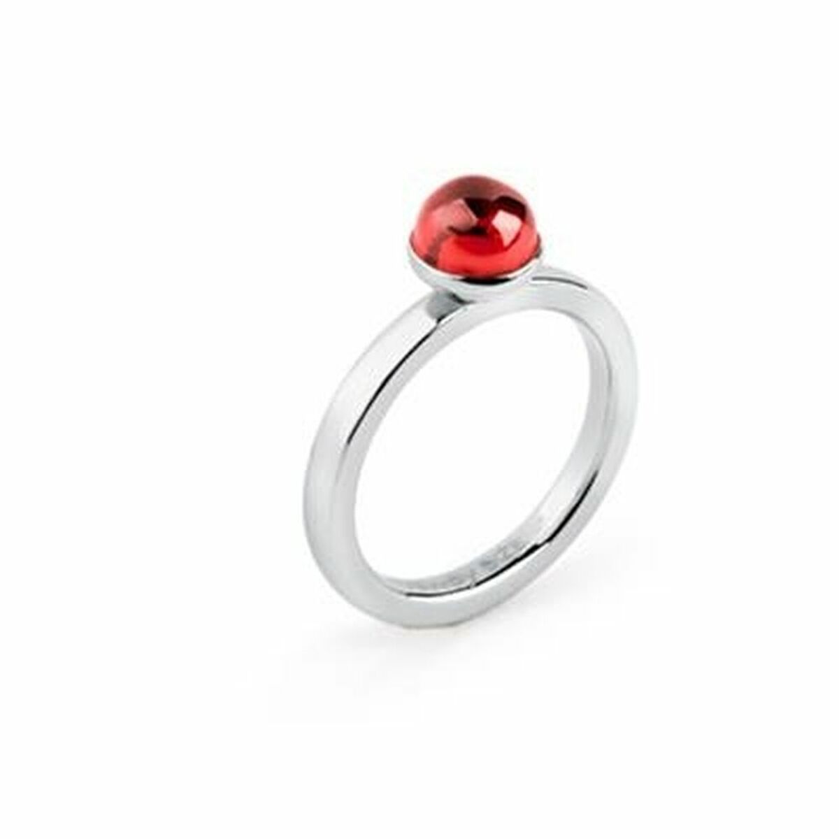 Brosway damesring met elegante ronde rode steen, perfect voor dagelijks gebruik.