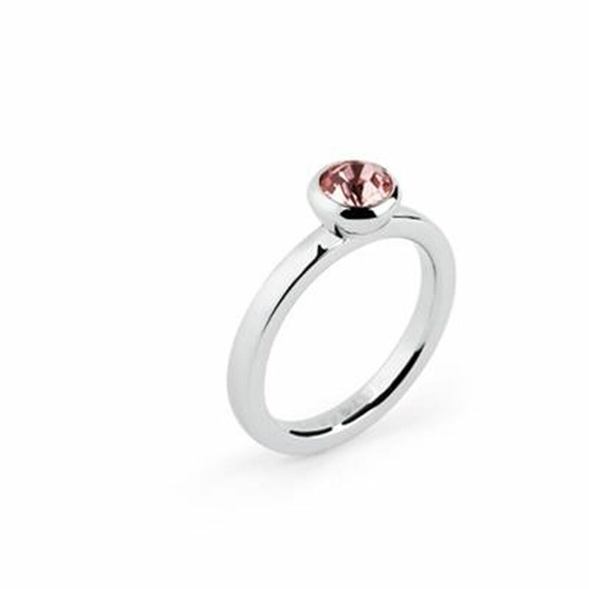 Brosway ring voor dames met een elegante, ronde roze steen en hoogwaardige afwerking.