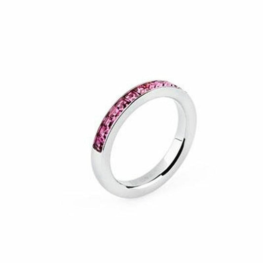 Brosway ring voor dames met een elegante zilveren band en roze stenen.