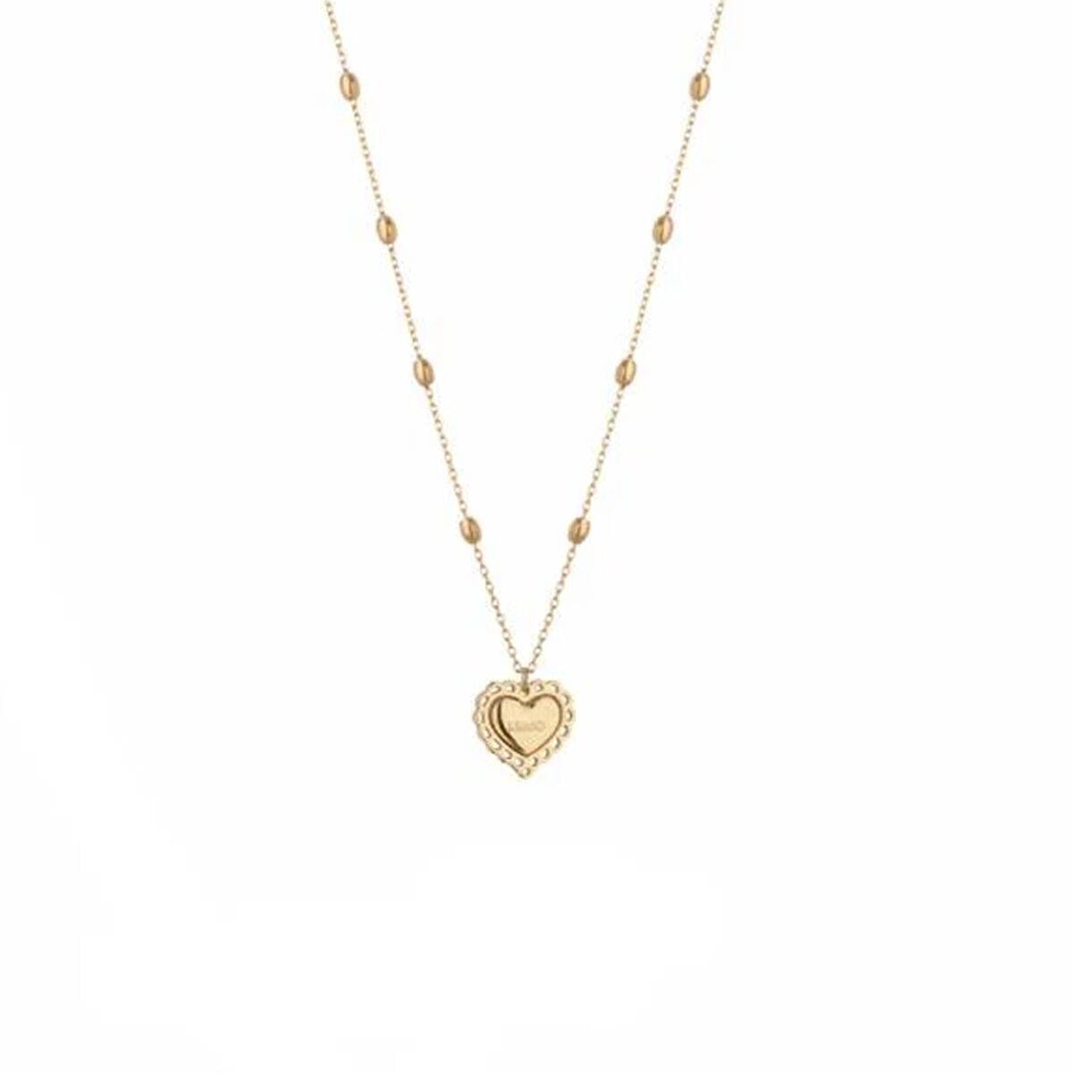 Gouden LIU JO ketting met hartvormige hanger, elegant en tijdloos accessoire.