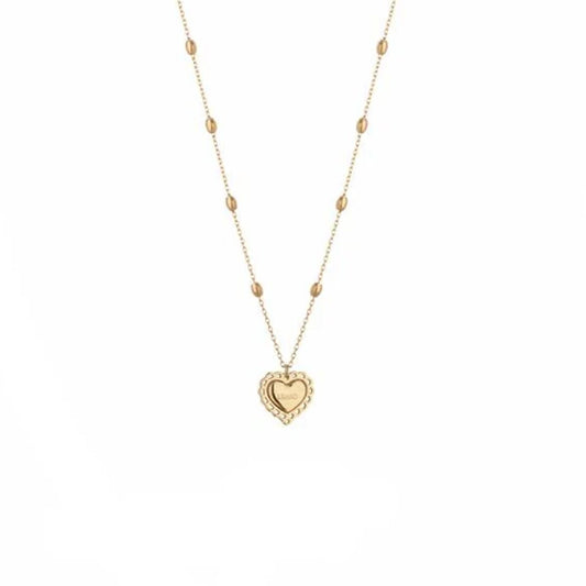 Gouden LIU JO ketting met hartvormige hanger, elegant en tijdloos accessoire.