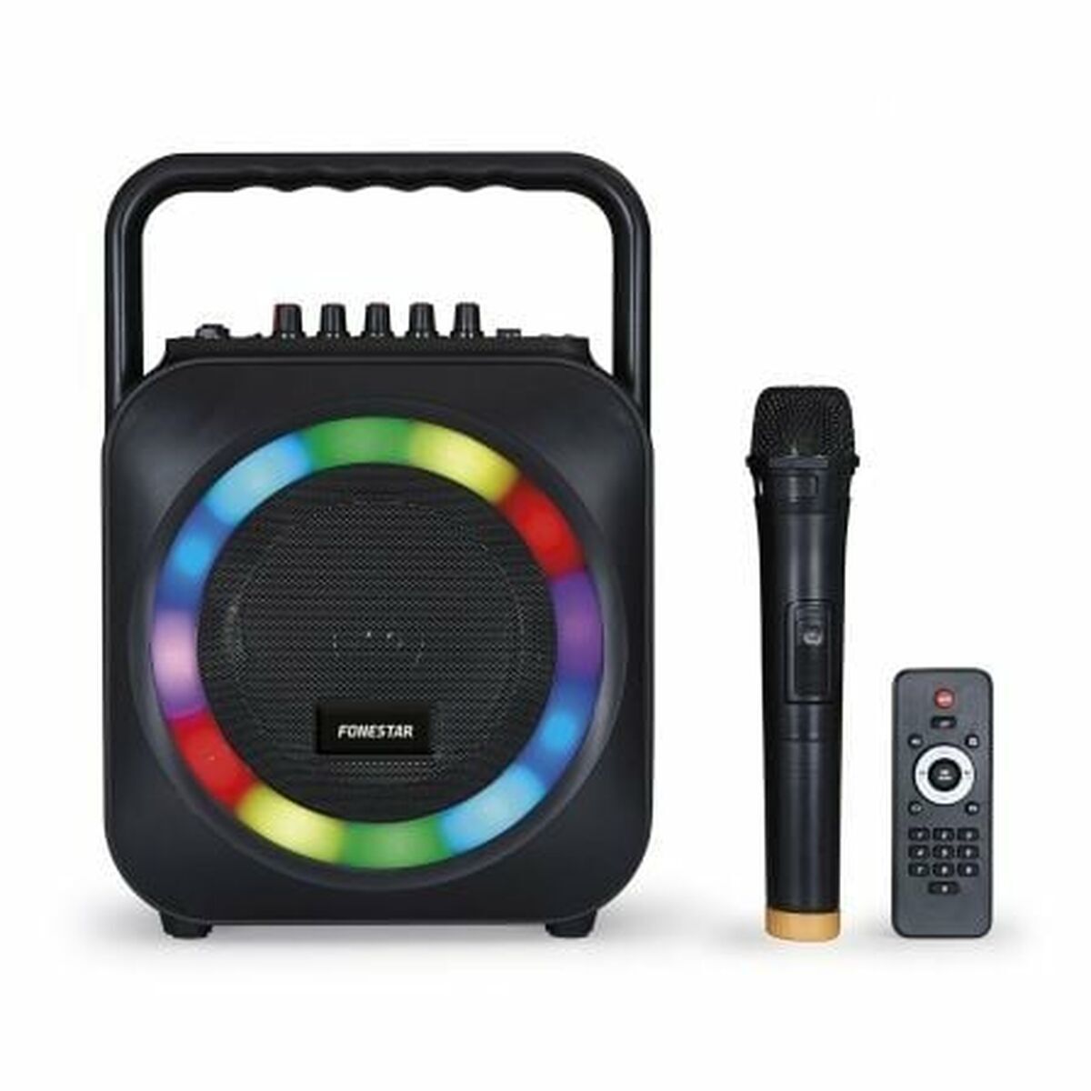 FONESTAR BOX-35LED luidspreker met kleurrijke verlichting en afstandsbediening.