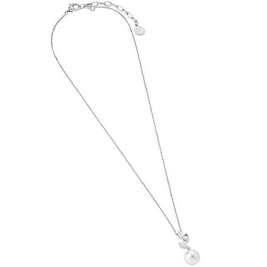 Elegante Majorica ketting voor dames met een grote parel en zilveren ketting.