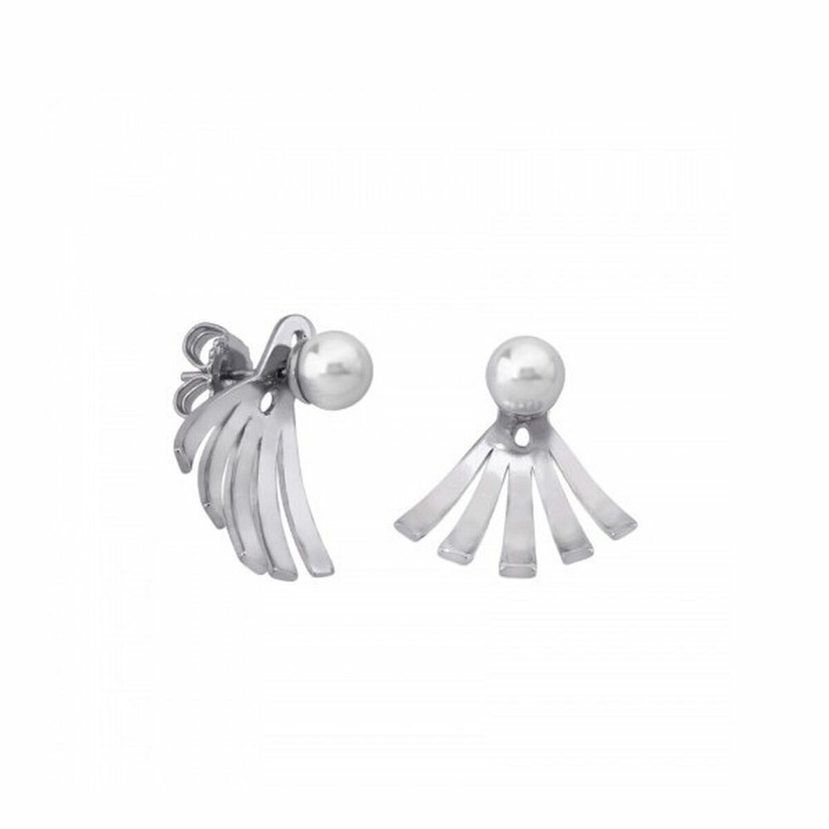Tijdloze zilveren Majorica oorbellen met elegante parel, perfect voor elke gelegenheid.