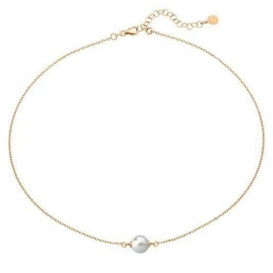Gouden Majorica ketting met elegante parel, tijdloos ontwerp voor elke gelegenheid.