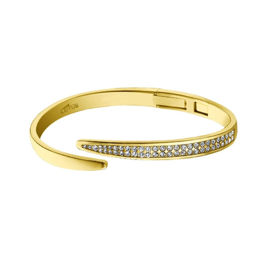 Gouden Lotus armband voor dames met sprankelende details en tijdloos design.