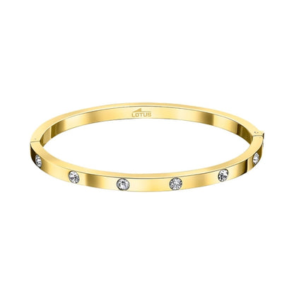 Gouden Lotus armband voor dames met strass steentjes, elegant en stijlvol ontwerp.