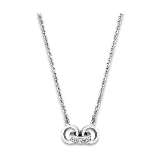 Elegante Lotus ketting voor dames met een stijlvolle, zilveren schakels en strass details.