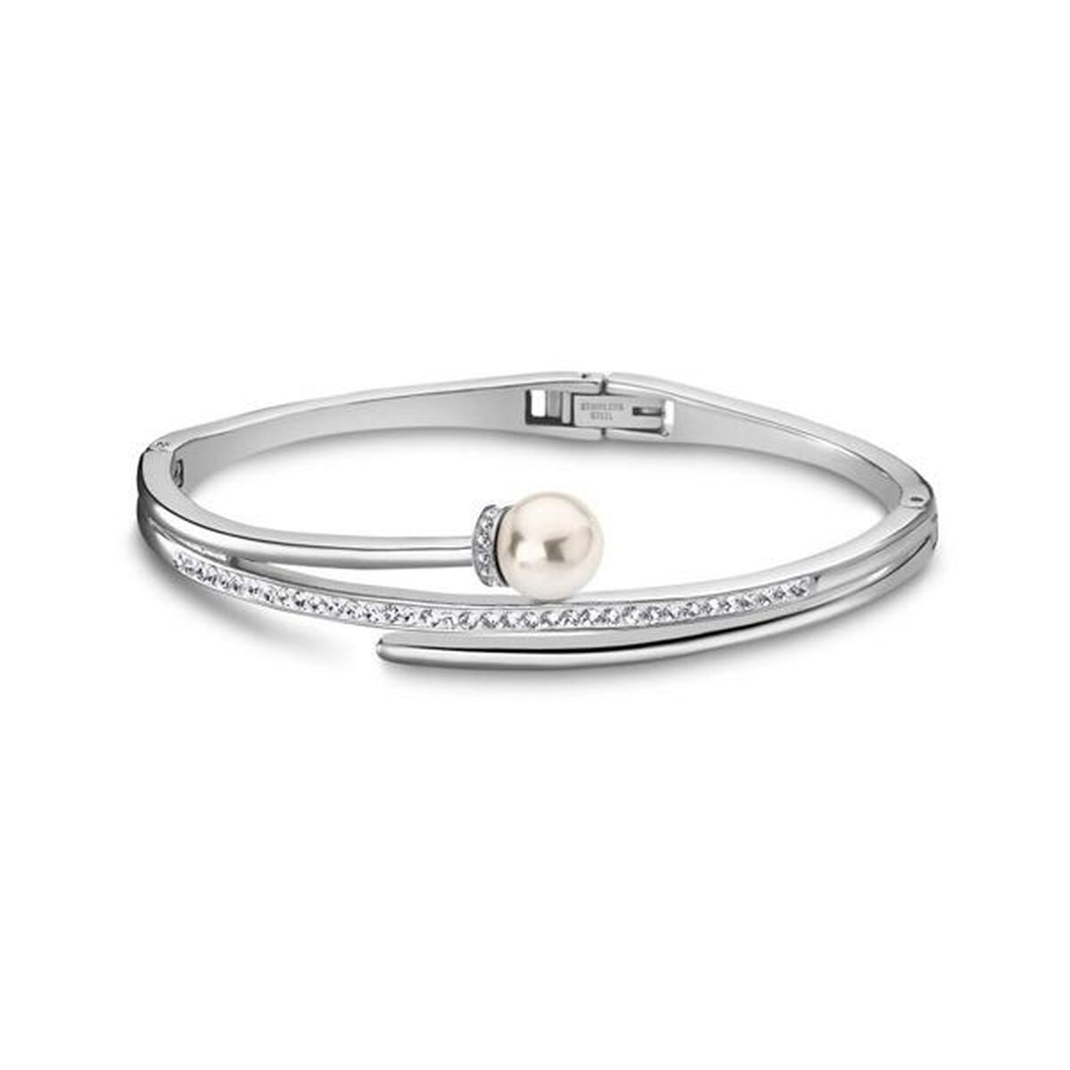 Elegante Lotus armband voor dames met een parel en sprankelende details.