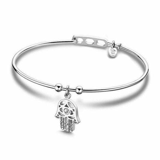 Zilverkleurige Lotus armband voor dames met een elegante handcharme.