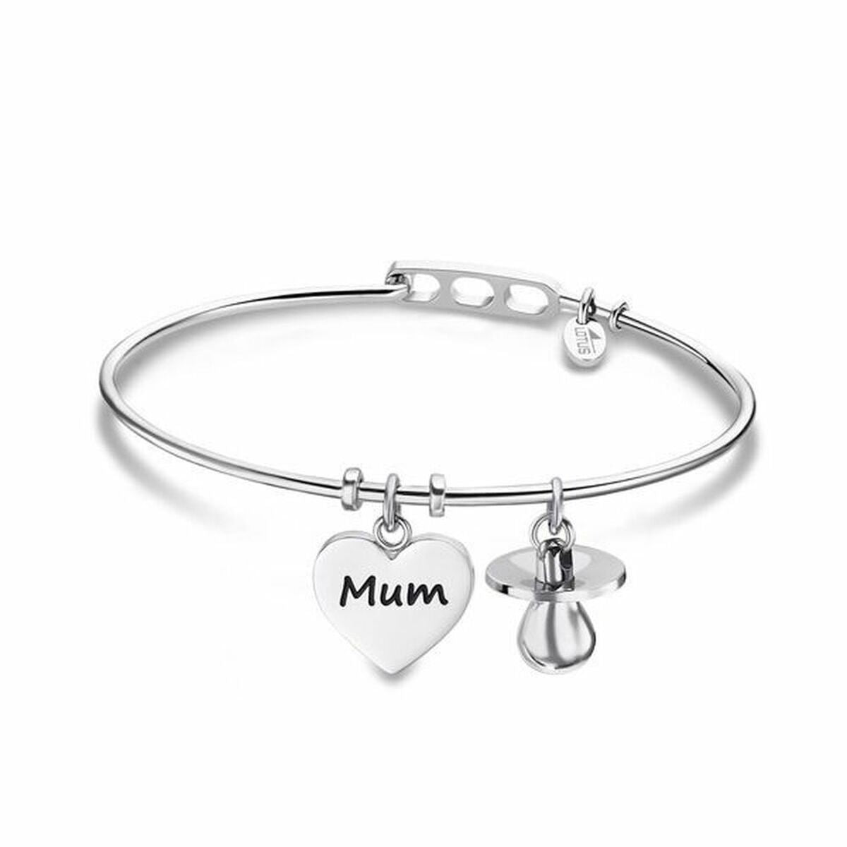 Zilveren Lotus armband met hartje en speen, elegant en verfijnd ontwerp.