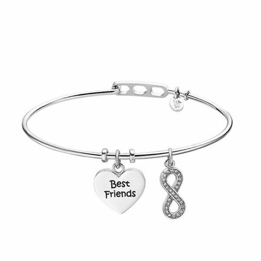 Lotus armband voor dames met een hartvormige 'Best Friends'-hanger en een oneindigheidssymbool.