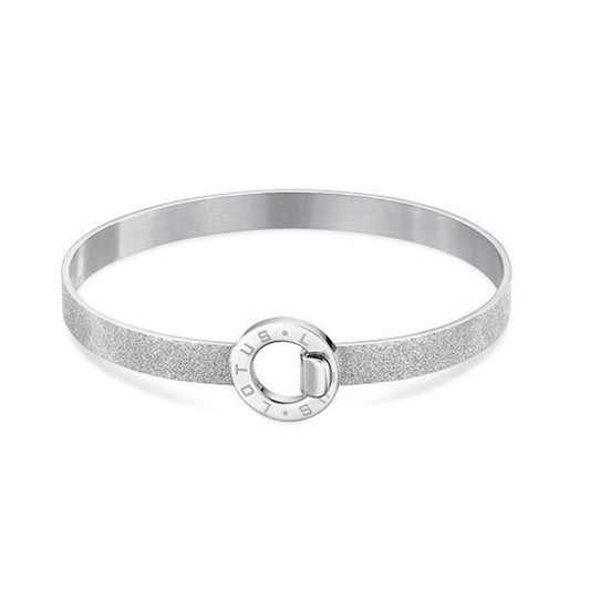 Zilveren Lotus armband voor dames met elegante glanzende afwerking en sluiting.