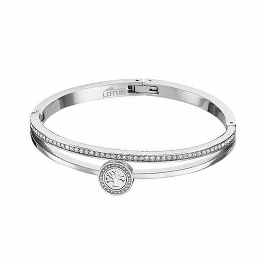 Elegante zilverkleurige Lotus armband LS2088-2/1 met een verfijnd design en een boomlogo.