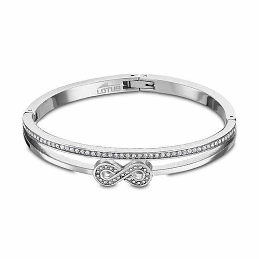 Lotus armband voor dames met elegante infinity-sluiting en sprankelende details.