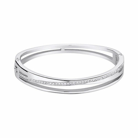 Zilveren Lotus armband voor dames met elegante, tijdloze uitstraling en sprankelende details.