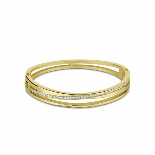 Elegante gouden Lotus armband voor dames met sprankelende details.