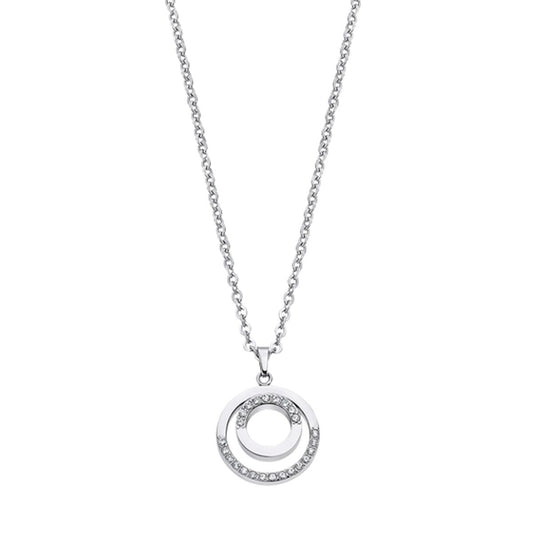 Elegante Lotus damesketting met sierlijke cirkelvorm en sprankelende details.