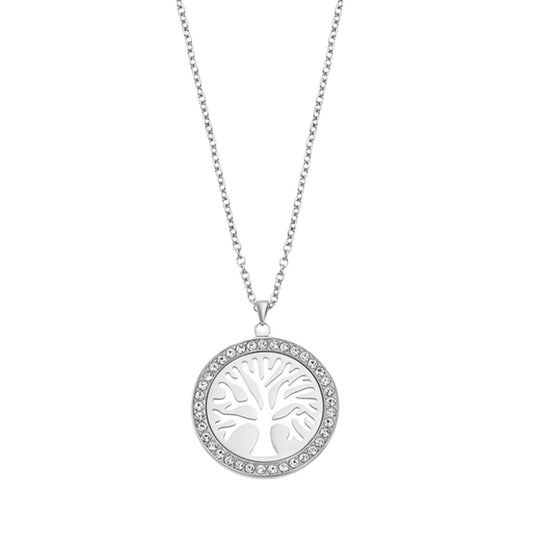 Lotus damesketting met een elegant ontwerp en een boommotief, gemaakt van hoogwaardig metaal.