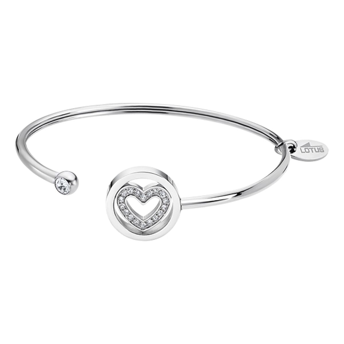 Stijlvolle Lotus armband voor dames met een hartvormige, sprankelende detail.