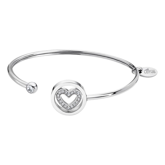 Stijlvolle Lotus armband voor dames met een hartvormige, sprankelende detail.