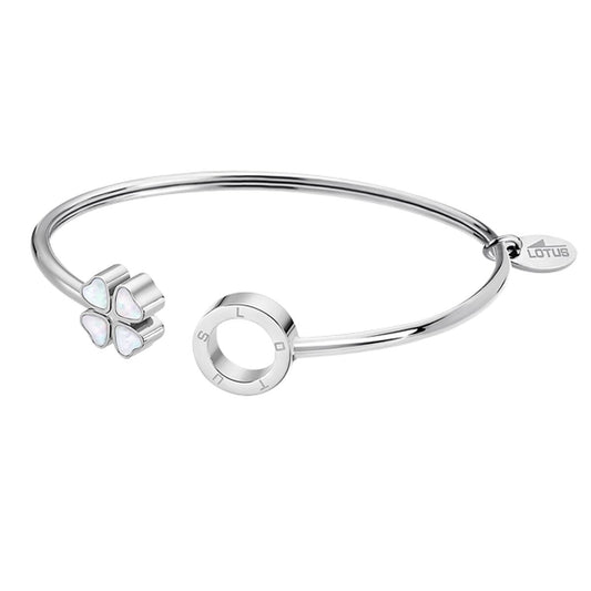 Lotus armband voor dames met stijlvolle zilveren afwerking en een elegant ontwerp.