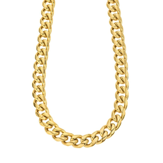 Gouden Lotus ketting met een elegante, tijdloze schakelontwerp.