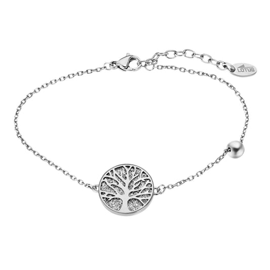 Trendy Lotus armband voor dames met een elegant boompje in zilver.