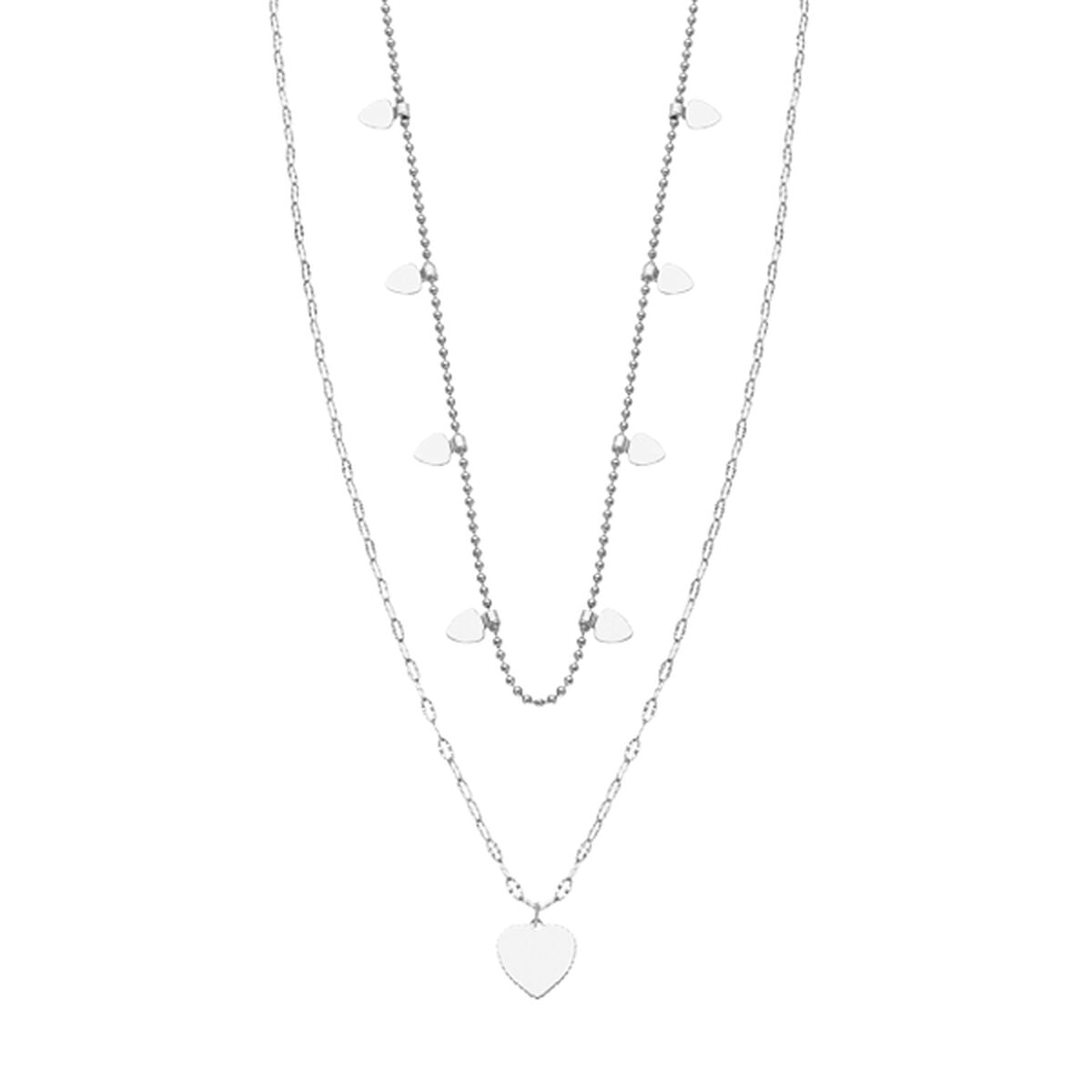 Elegante Lotus ketting voor dames met unieke hartvormige bedels in zilveren kleur.