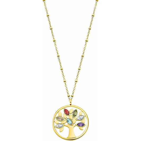 Lotus ketting dames met een elegante boomhanger en kleurrijke edelstenen.