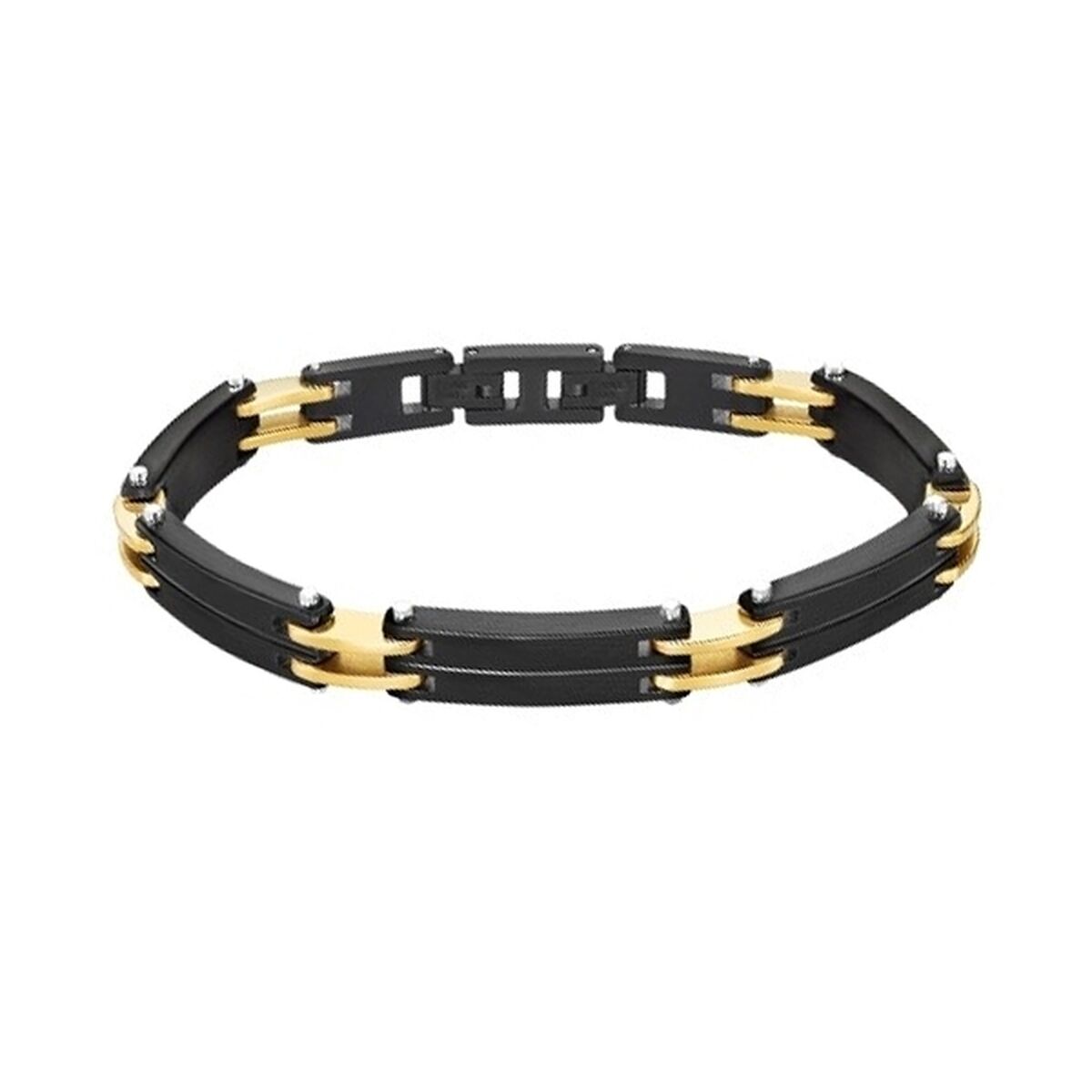 Zwarte en gouden Lotus armband voor dames met een stijlvol en tijdloos design.