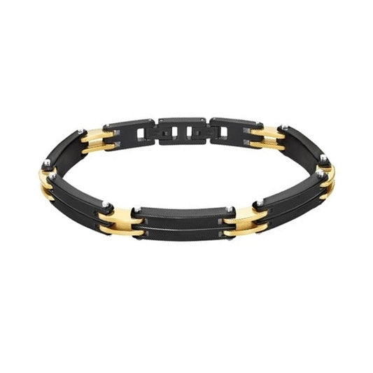 Zwarte en gouden Lotus armband voor dames met een stijlvol en tijdloos design.