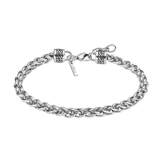 Zilverkleurige Lotus armband LS2292-2/1 met elegant ontwerp en gevlochten schakels.