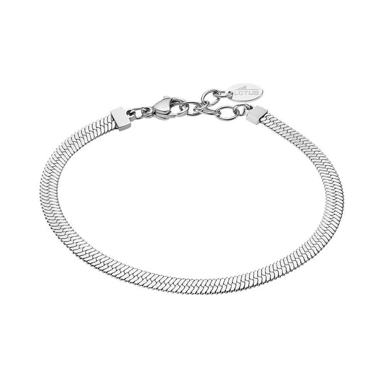 Elegante zilveren Lotus armband voor dames met een stijlvolle schakelstructuur.